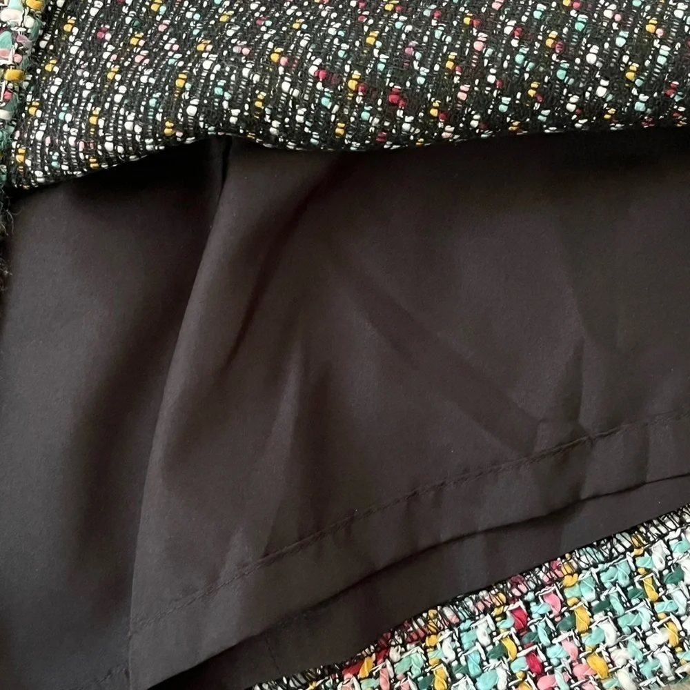 Loft Multi Color Tweed Mini Skirt Size 2P Fall Winter Preppy Academia Holiday
